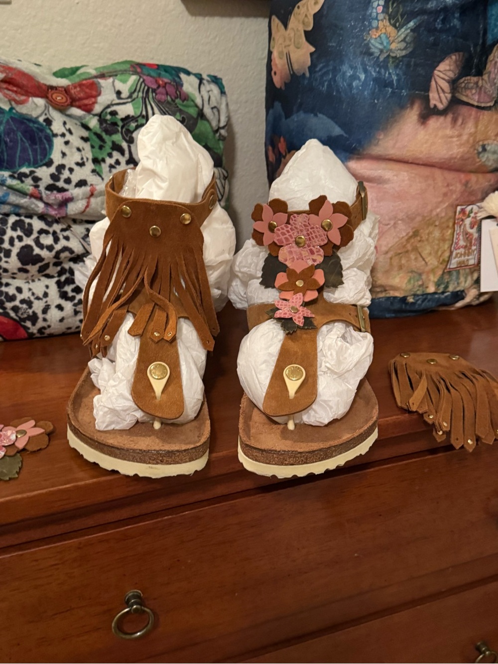 Birkenstock Floral and Tassel Gladiators New 41